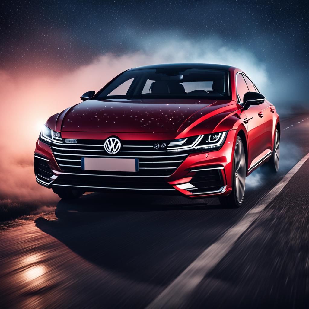 Red VW Arteon at Night: a Professional Photo