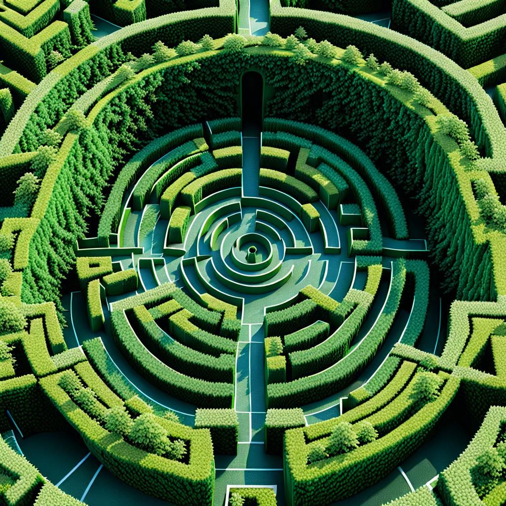 Fantasy Hyperdetailed Complex Hedge Maze