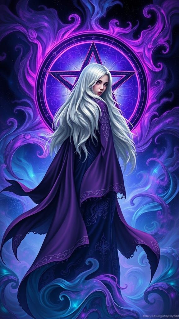 Drow Goddess Emerges Amidst Fractal Mysticism