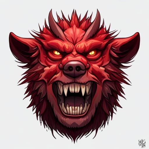 Horrifying Cartoon Pizza Bear Creature Portrait