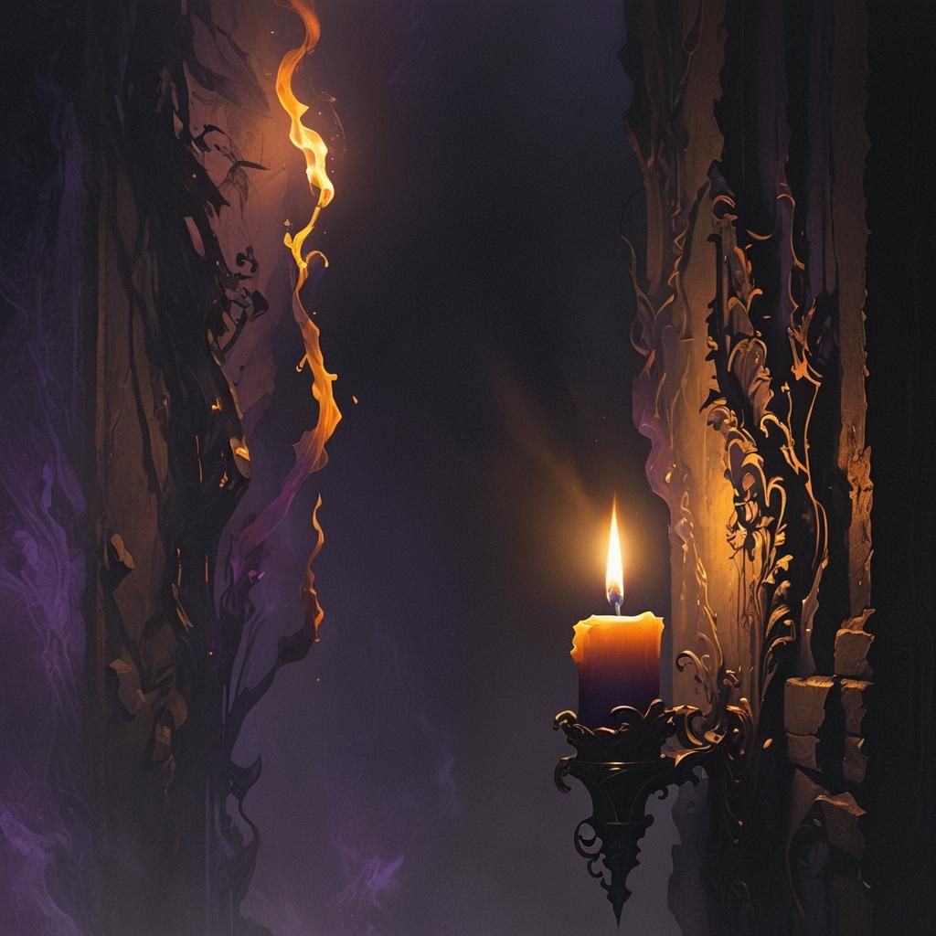 Dark Fantasy Candlelight Concept Art in Grimmer Style