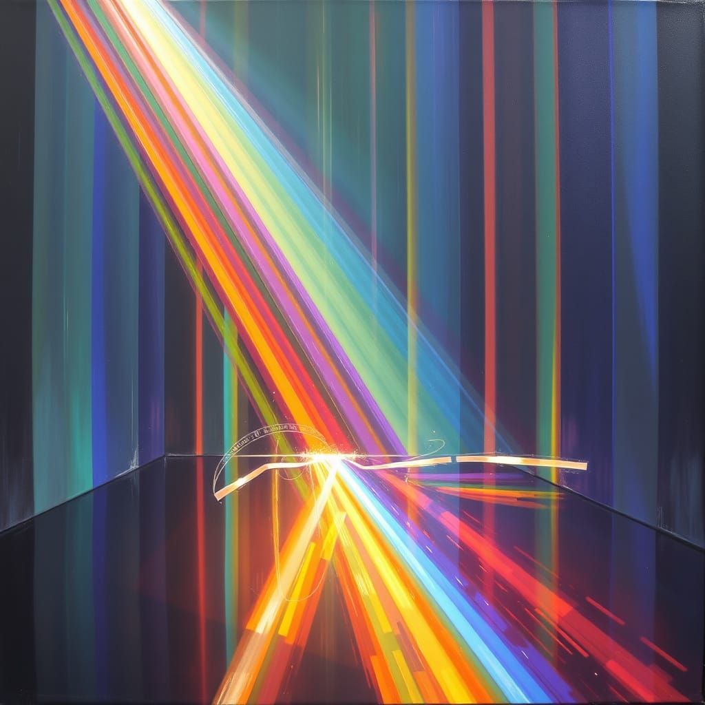 Prismatic Refraction: Rainbow Walls of Light in Oil