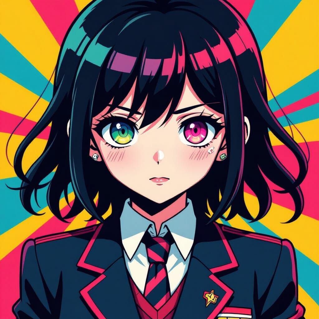 Danganronpa Character with Expressive Eyes in Anime Style