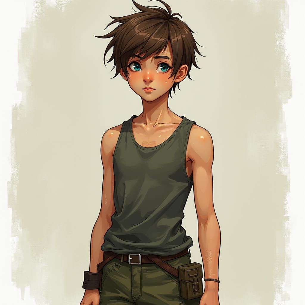 Teenage Soldier in Digital Art Style