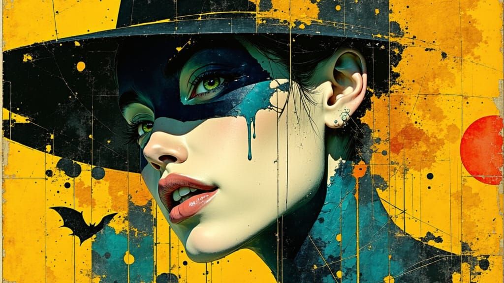 Dark Fantasy Heroines in a Surreal Gotham Cityscape
