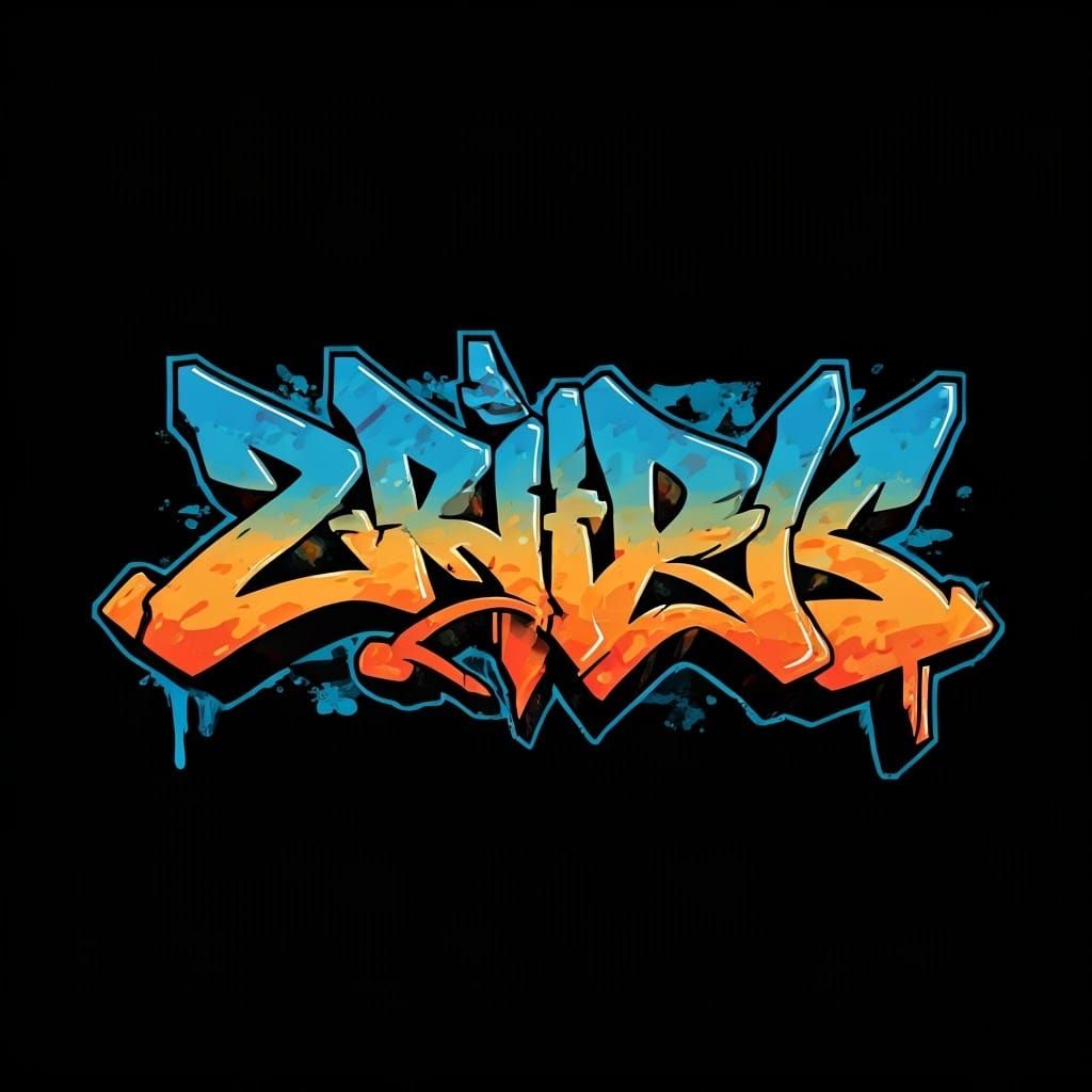 Vibrant Wild Style Graffiti on a Black Background