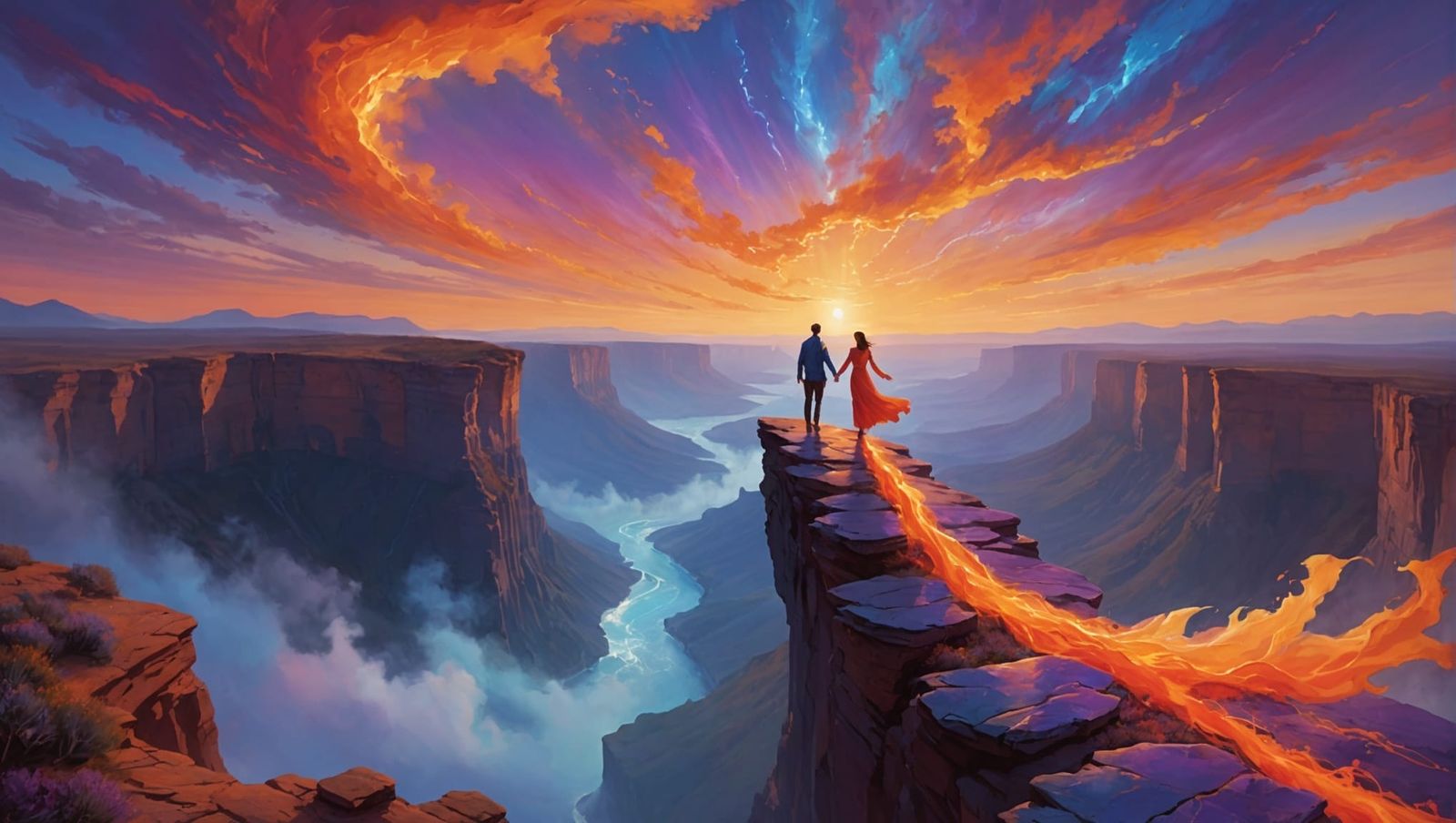 Ethereal Leap of Faith Into Vibrant Skies