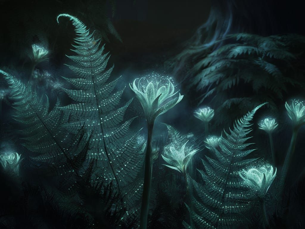 Enchanted Bioluminescent Forest in Cinematic Style