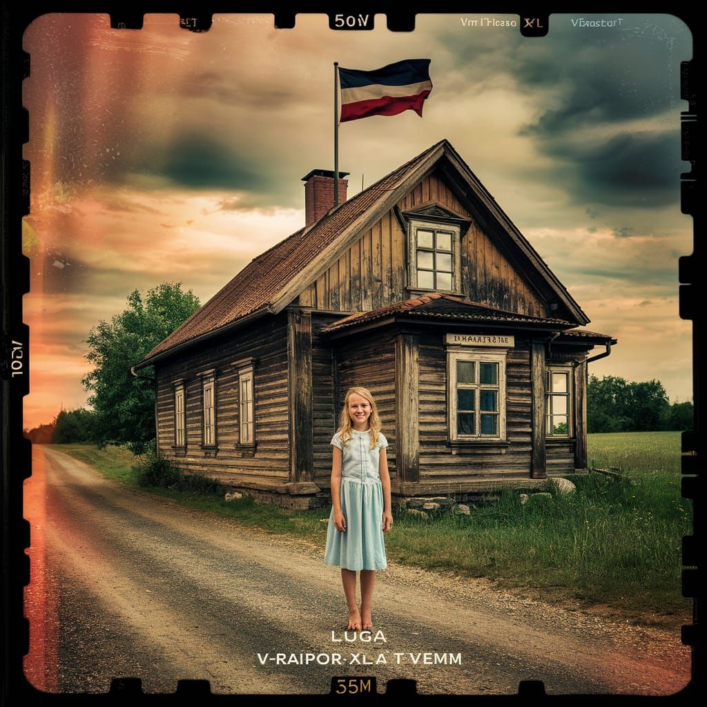 Latvian Girl in Countryside: Cinematic Summer Scene