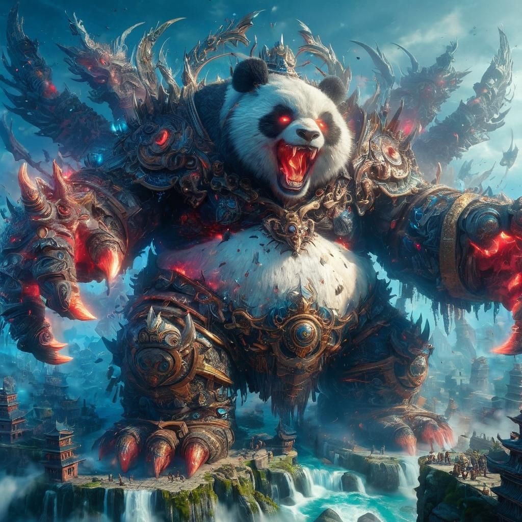 Giant Panda Titan in Elemental Darkness