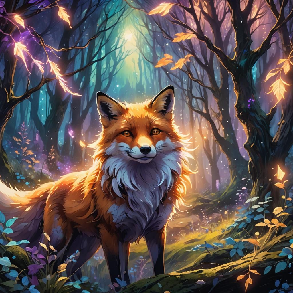 Ethereal Fox Soul in Dreamlike Forest
