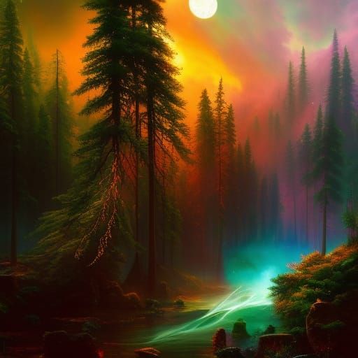 German Shepherd and Girl: Detailed Digital Painting