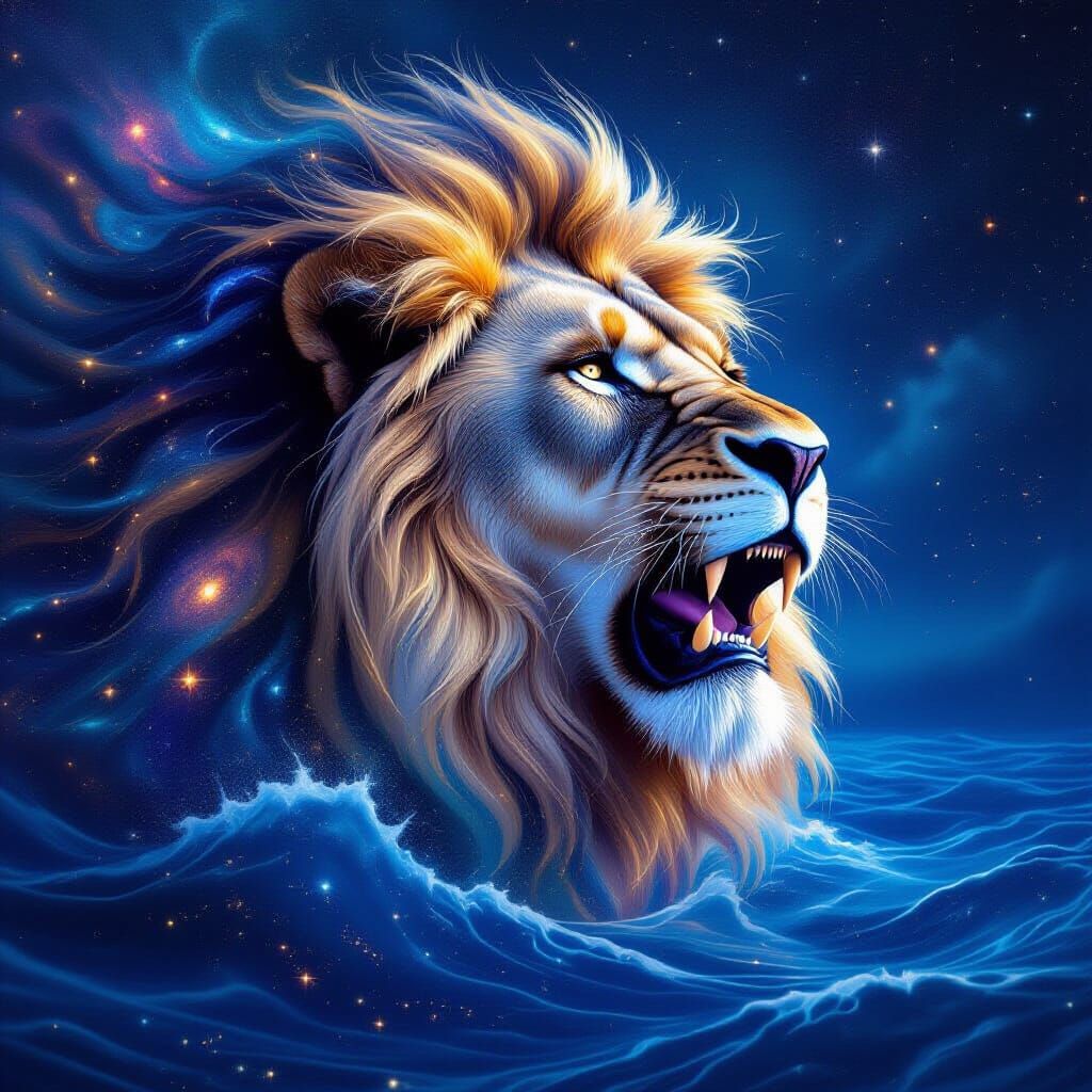 Cosmic Lion Roaring in Galactic Ocean
