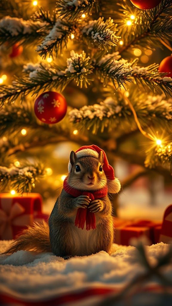 Vibrant Christmas Scene in Warm Cinematic Style