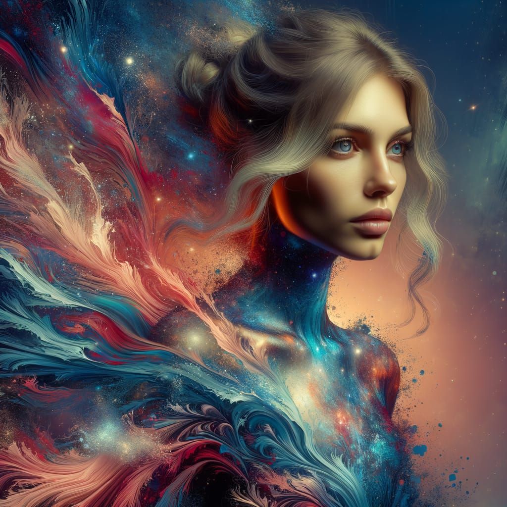 Galactic Goddess in Cosmic Splendor