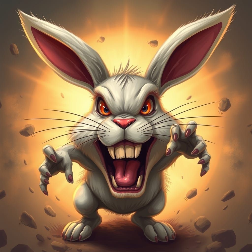 Terrifying Angry Rabbit Generated by AI