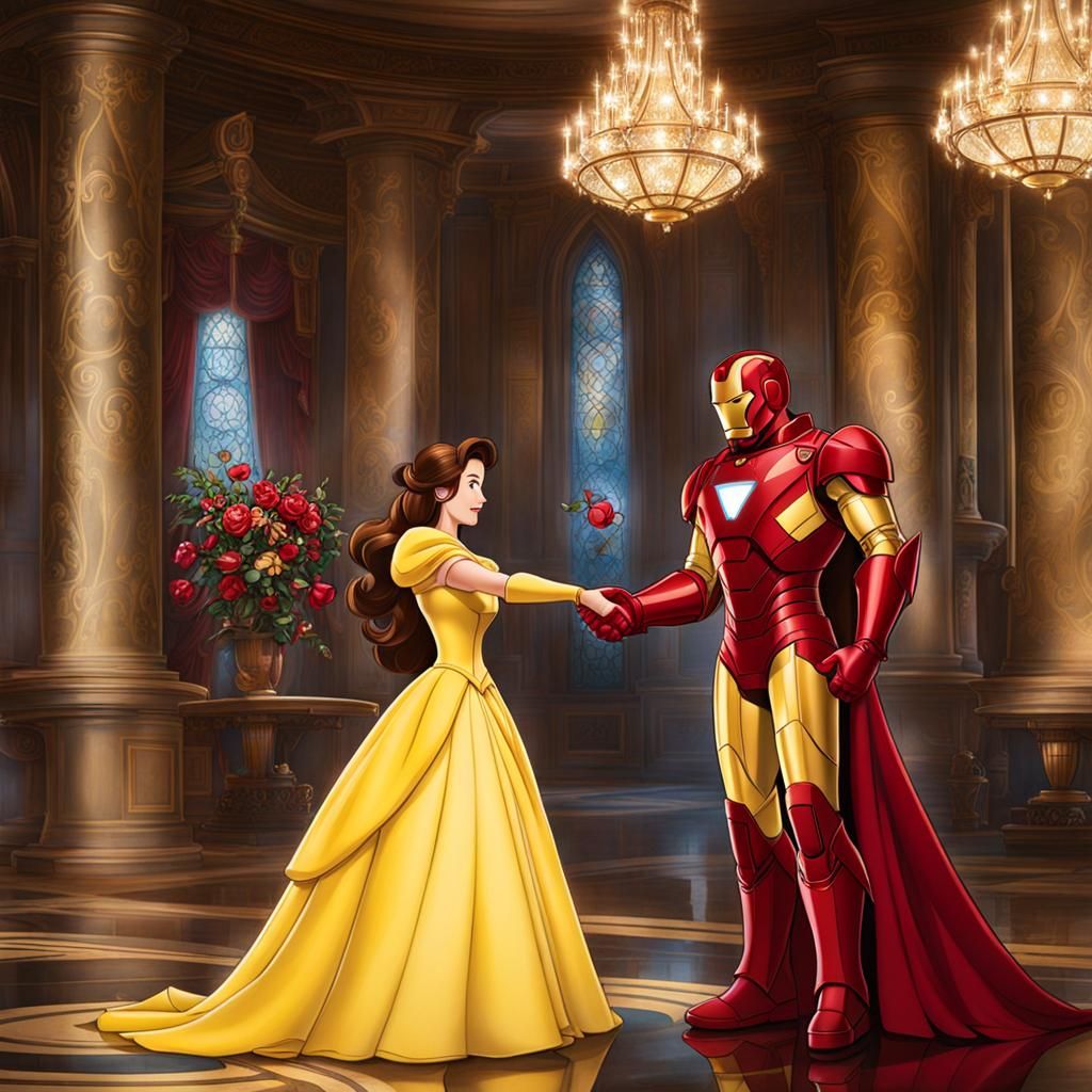 Iron Man and Belle Handshake