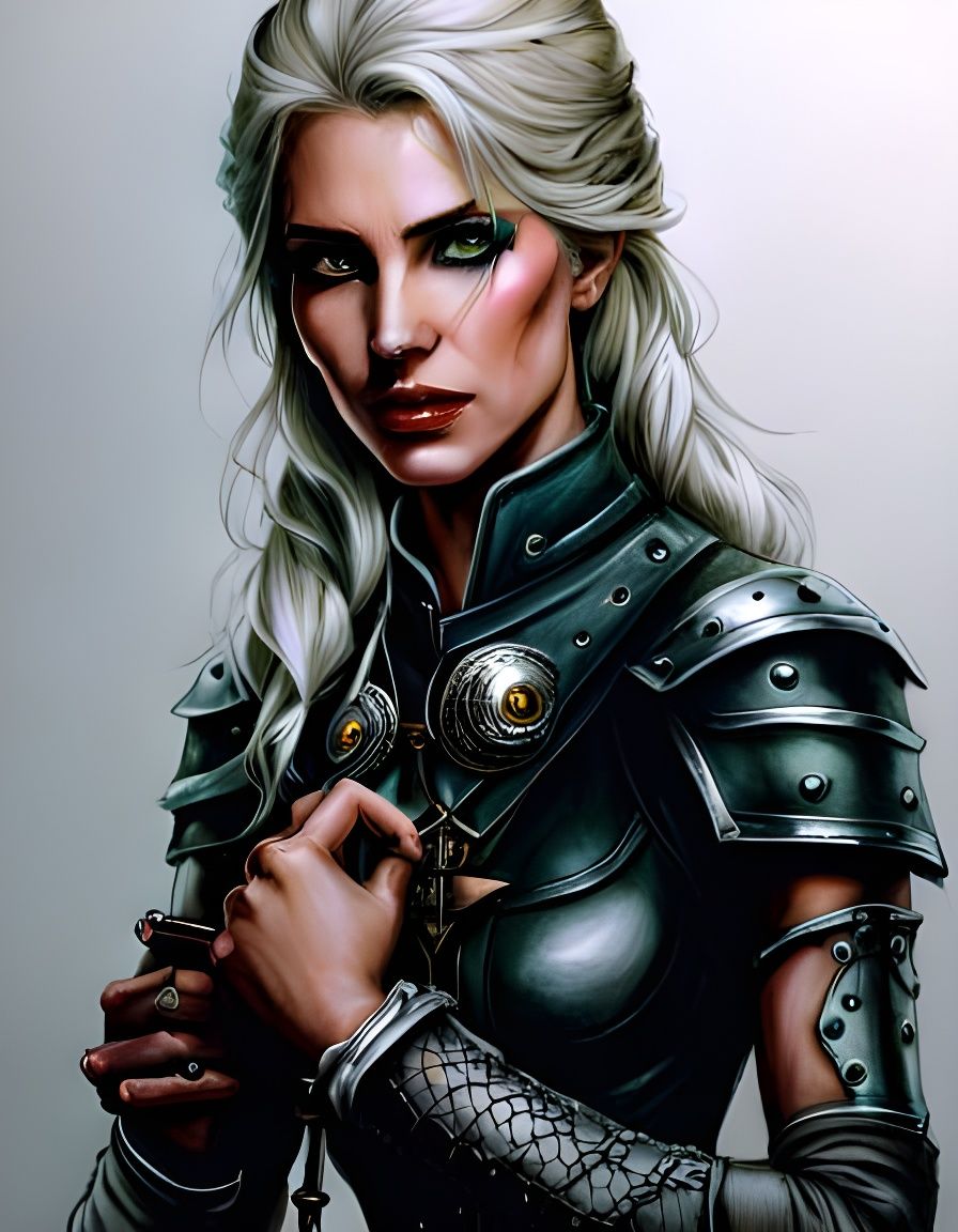 Ciri in Crypt: Dark Fantasy Digital Painting
