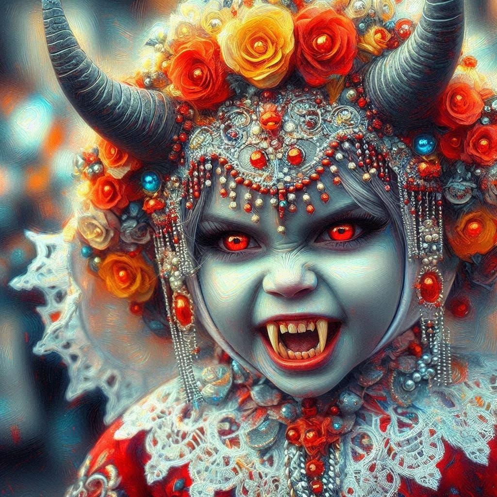 Impressionistic Portrait of a Devil's Child