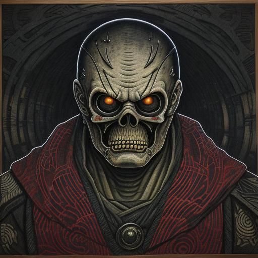 flickering light draft Ukiyo-e Pendleton Ward tesselation H.R. Giger post-apocalyptic detailed painting