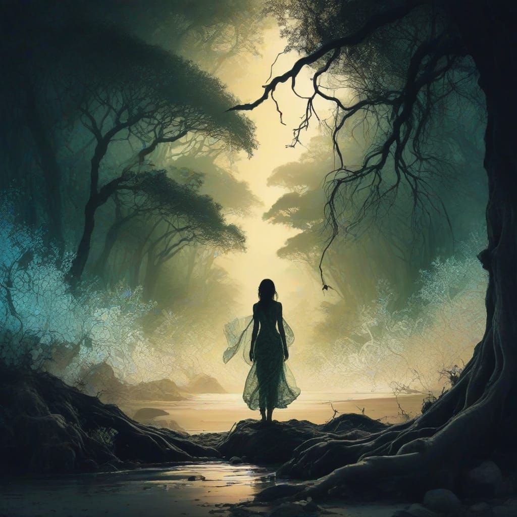 Filtered light from the forest canopy