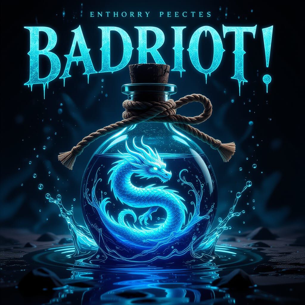 Dark Fantasy Dragon Potion Bottle Artwork