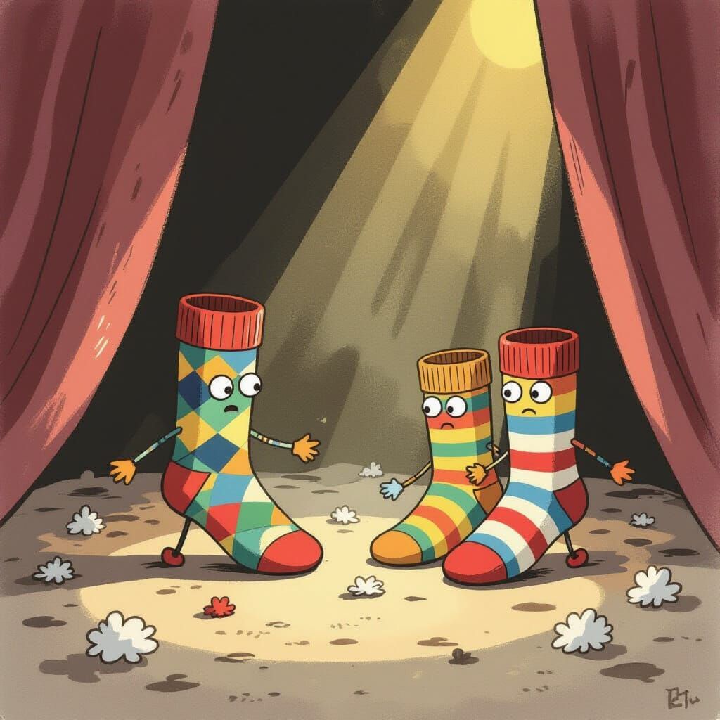 Mismatched Socks Search for Lost Feet Under the Bed