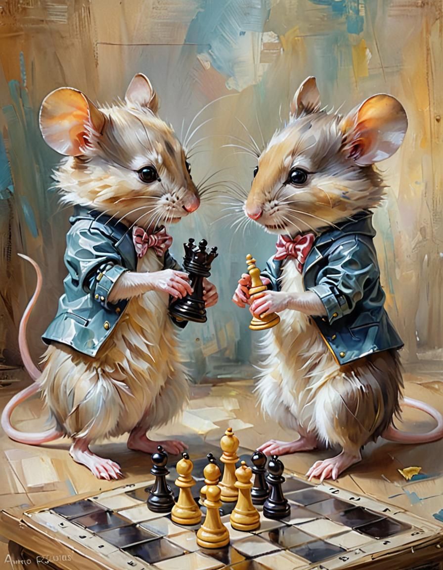 mice playing chess