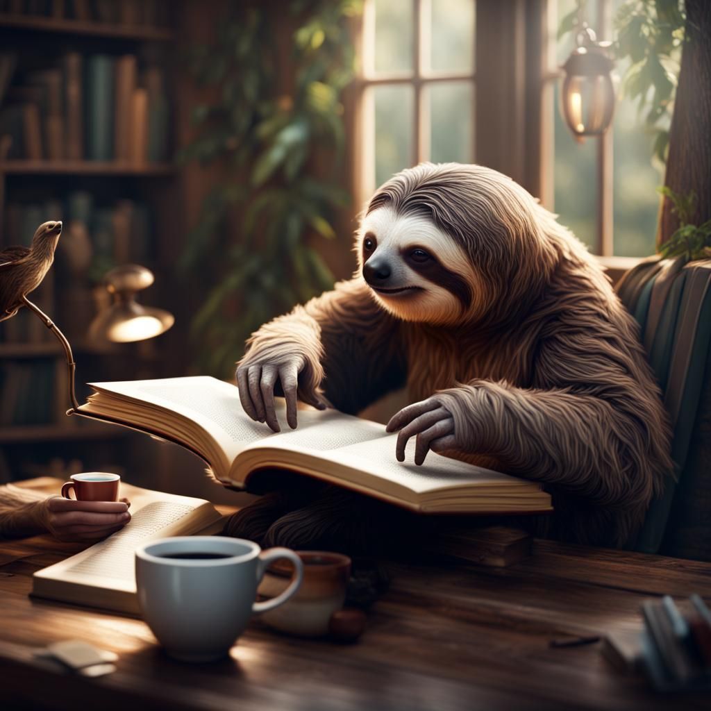 Sloth's Coffee Break: A Digital Matte Painting
