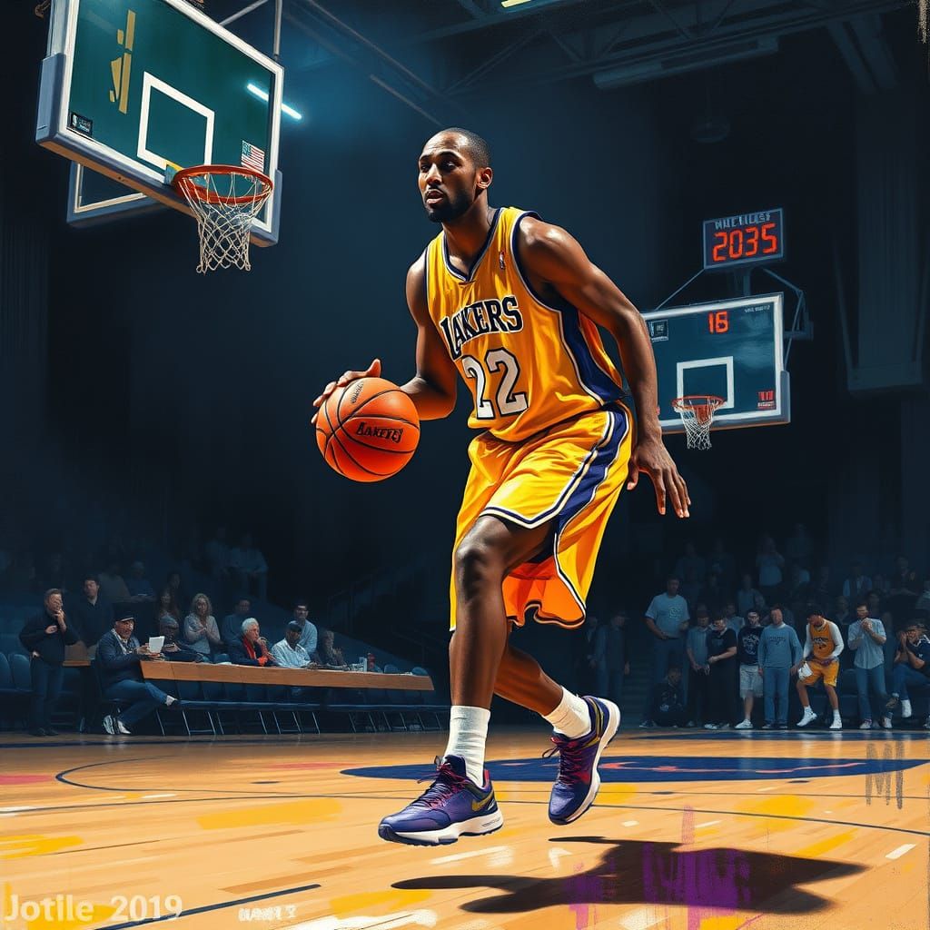 Kobe Bryant Basketball Art in Basquiat and Haring Style