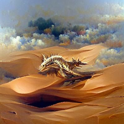 Desert Dragon Oil Painting