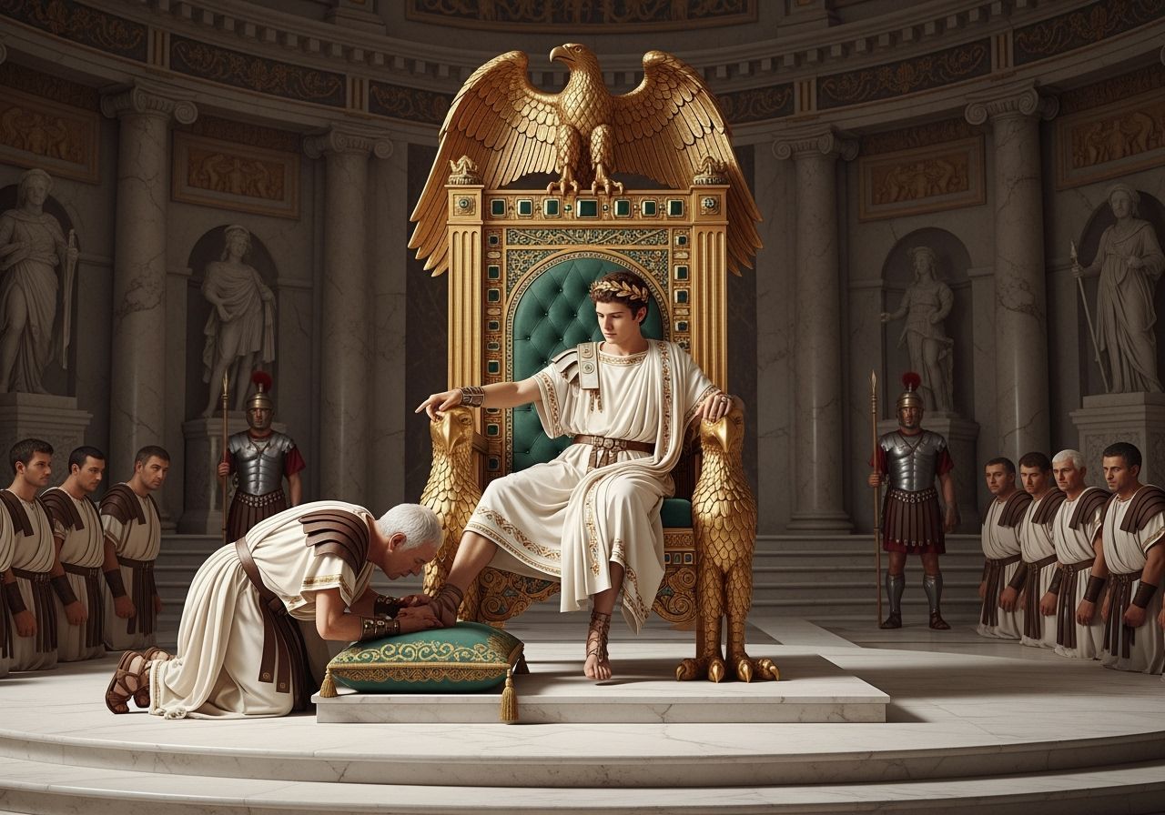 Emperor Nero on Jeweled Throne