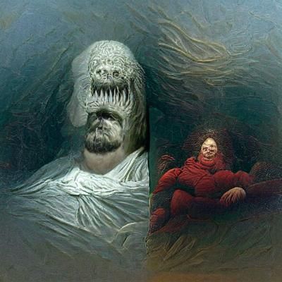 Horrific Uncanny Scene in the Style of Gustave Doré