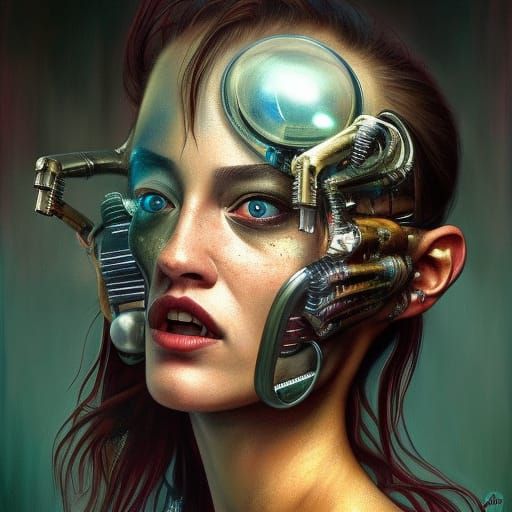 Cyberpunk Horror Creature in Hyperrealistic Octane Render