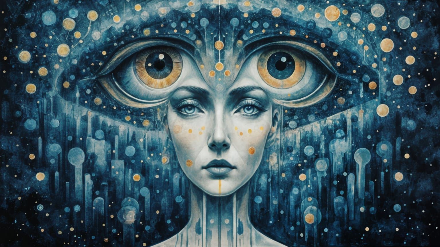 Ethereal Female Figure in Abstract Reality