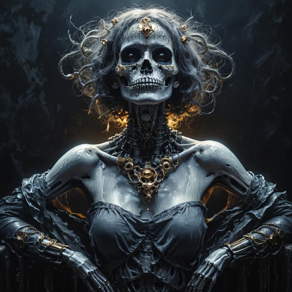 Golden Hour Girl Skull in Macro Focus