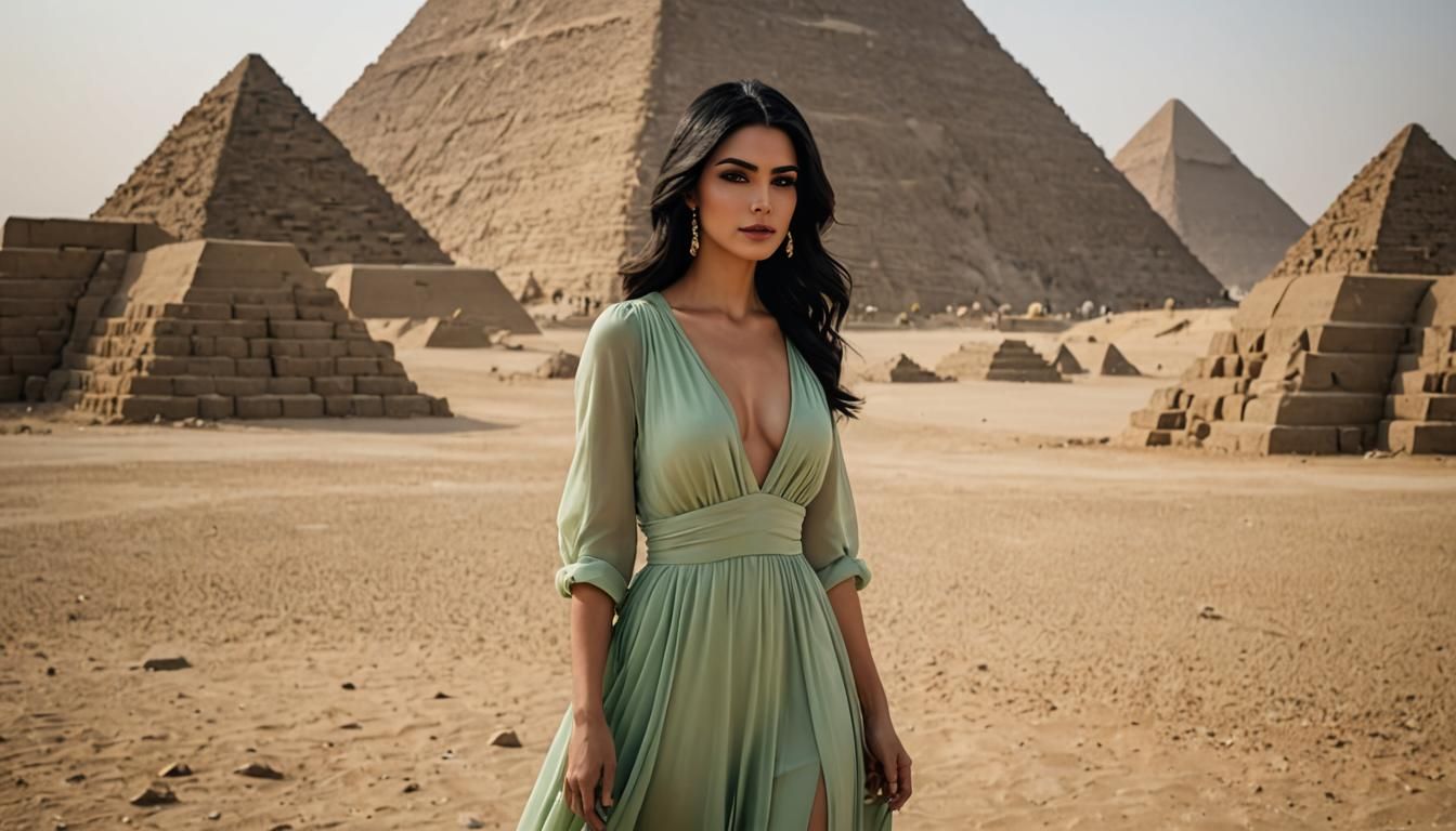Arabian Queen in Front of the Pyramids