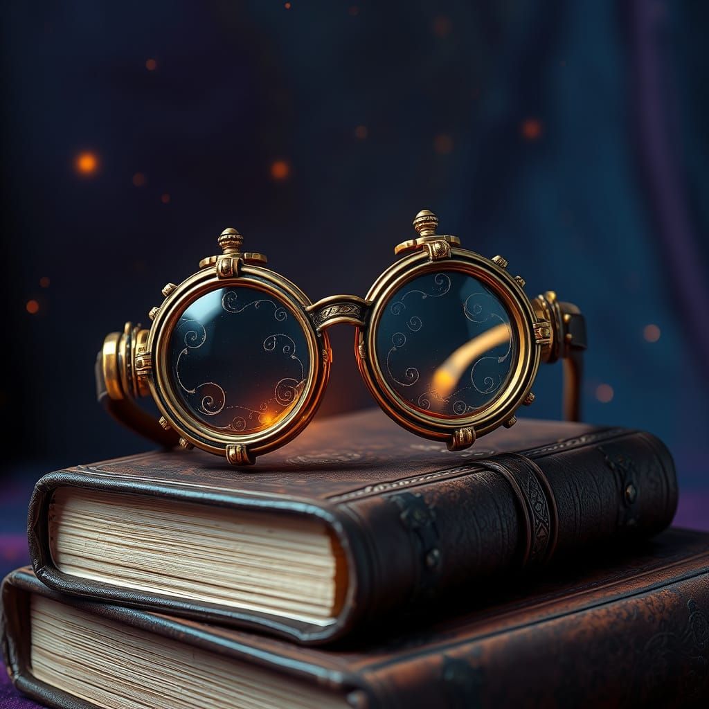 Steampunk-Inspired Glasses in a Fantasy Setting