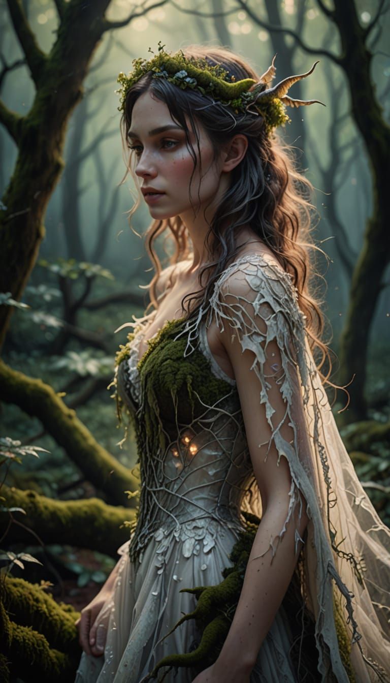 Mystical Fantasy Portrait in Pastel Hues