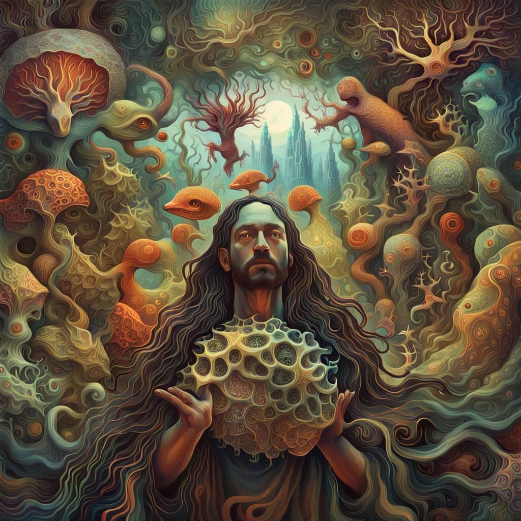 Surreal Male Figure Emerges in Digital Art