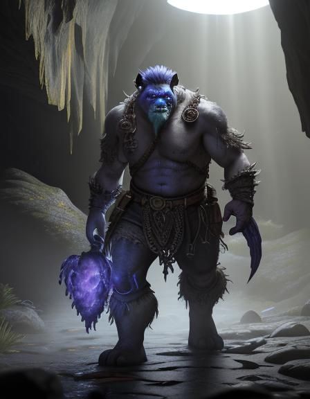 Epic Troll in Misty Cave: 3D Video Game Cinematic