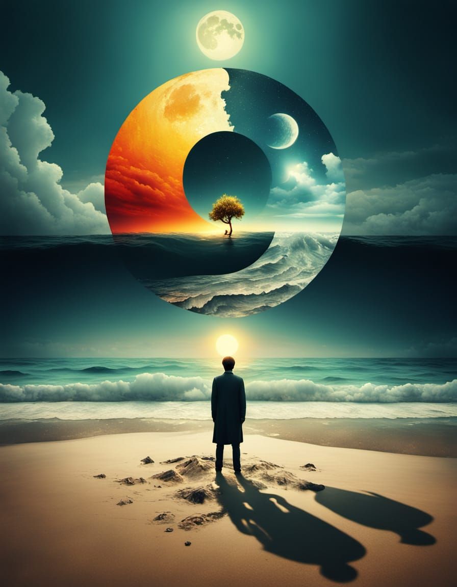 Surreal Yin Yang Sunset Beach by Jansson & Stranka