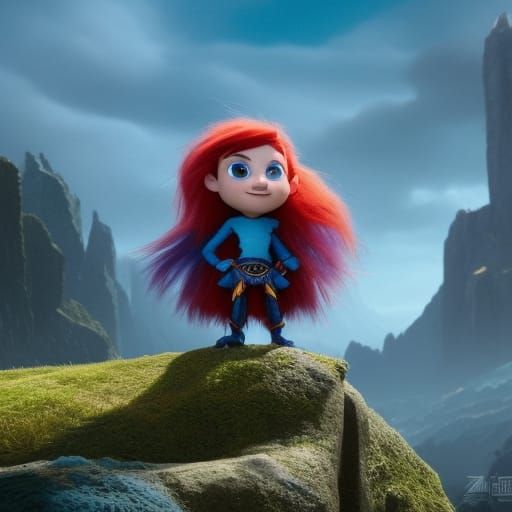 Blue-Skinned Man in Kilt: Detailed Fantasy Art