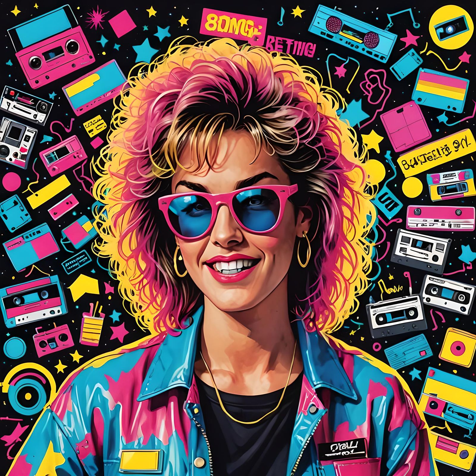 Vibrant 80s Throwback in Pop Art Style
