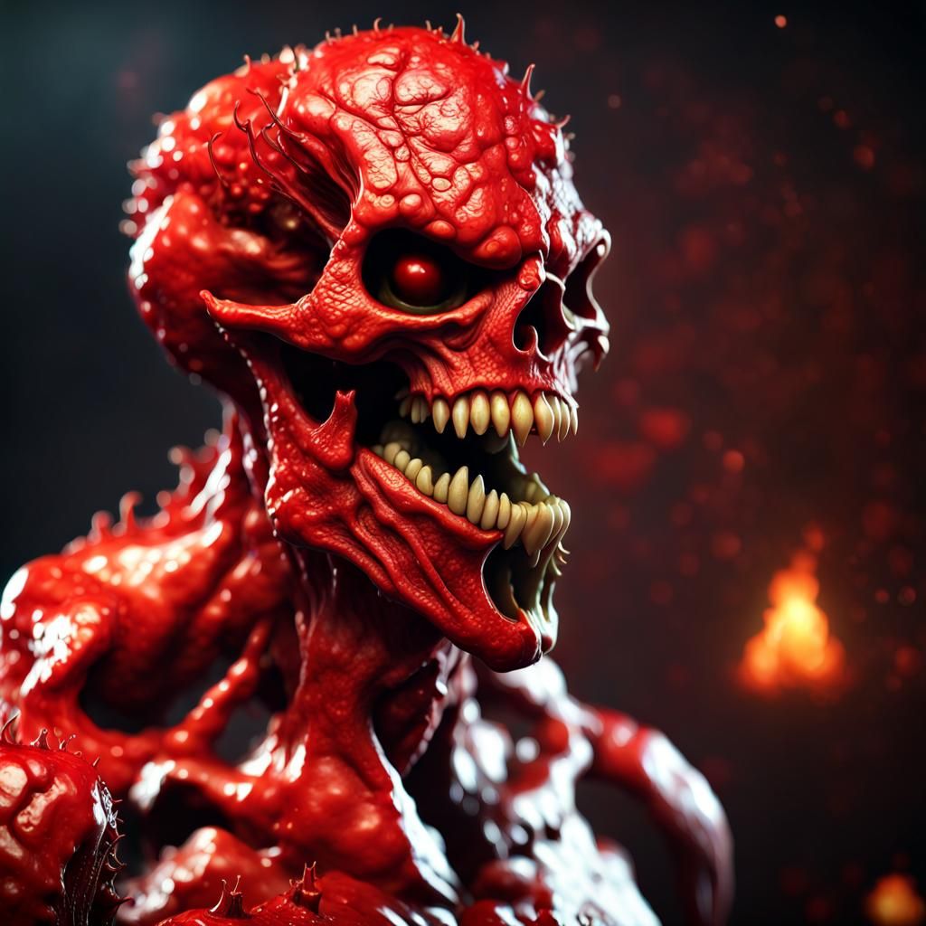 Demonic Carolina Reaper Chili Pepper Concept Art