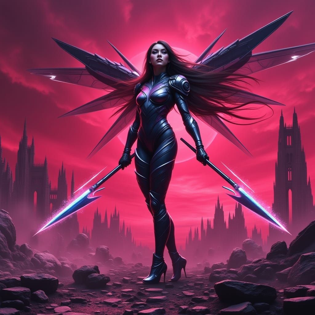 Nyx: Divine Warrior Queen in Hyper-Realistic Style