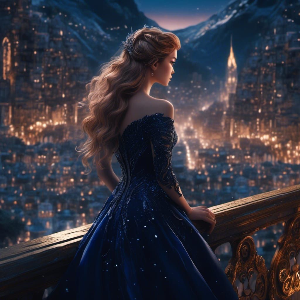 Feyre in Velaris, Night Court Sparkly Gown