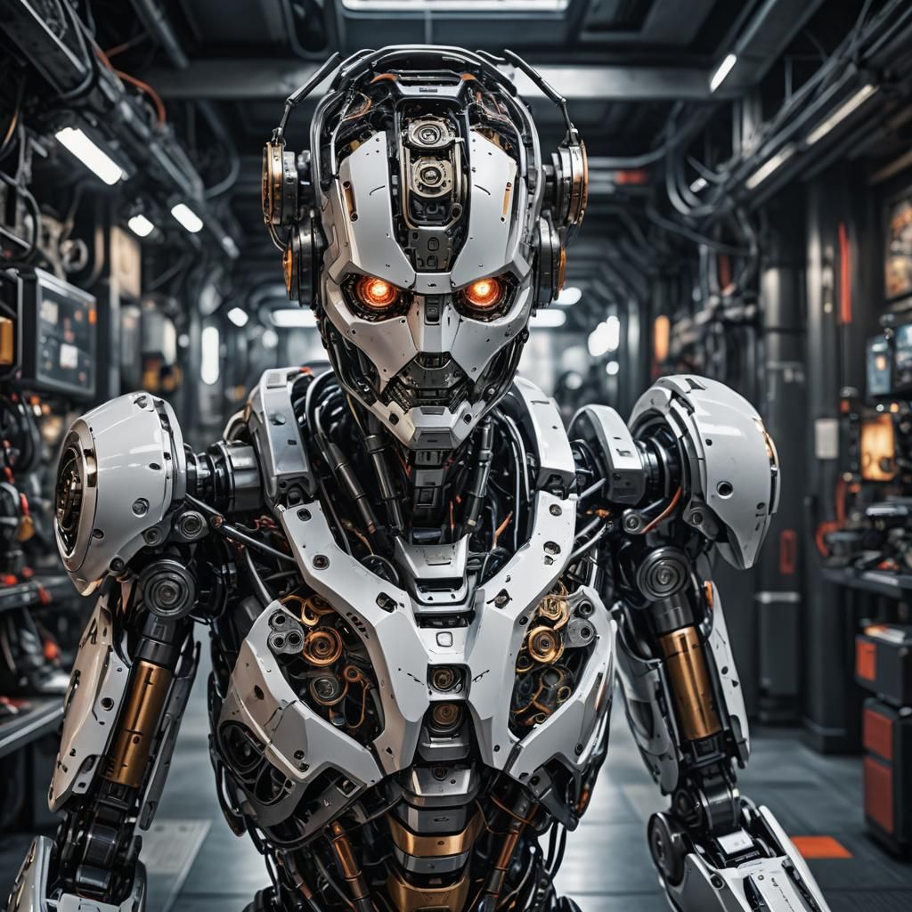 Hyperrealistic AI Robot with Intricate Details