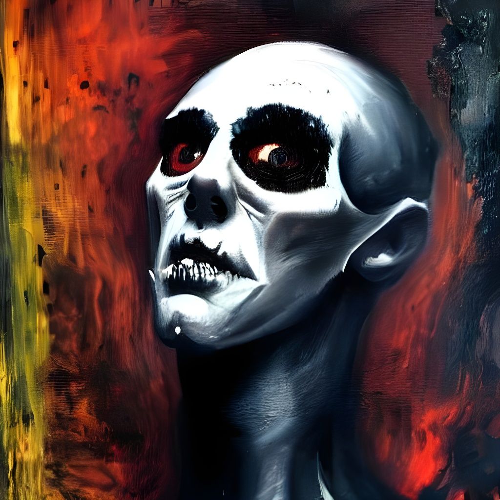 Spooky Supernatural Horror Painting of Black Past