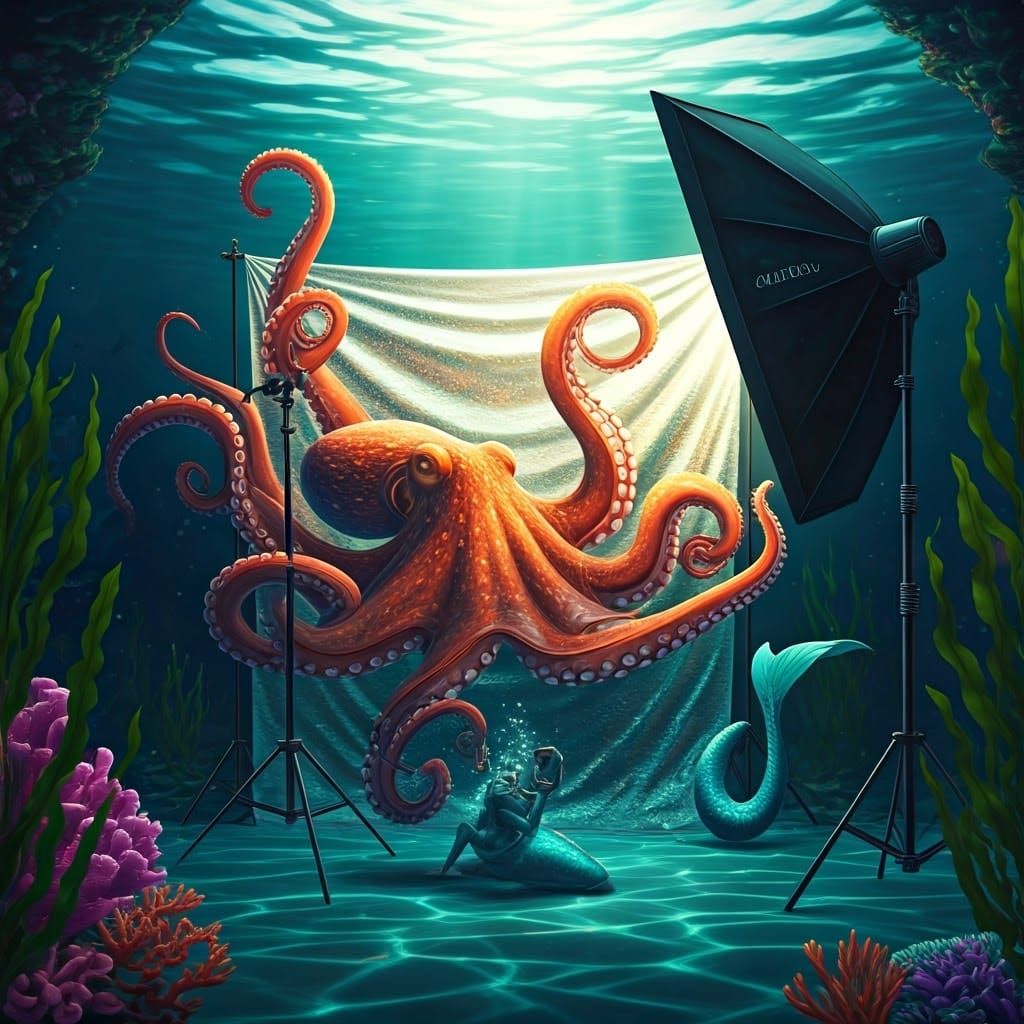 Octopus Underwater Photoshoot with Mermaid Photographer